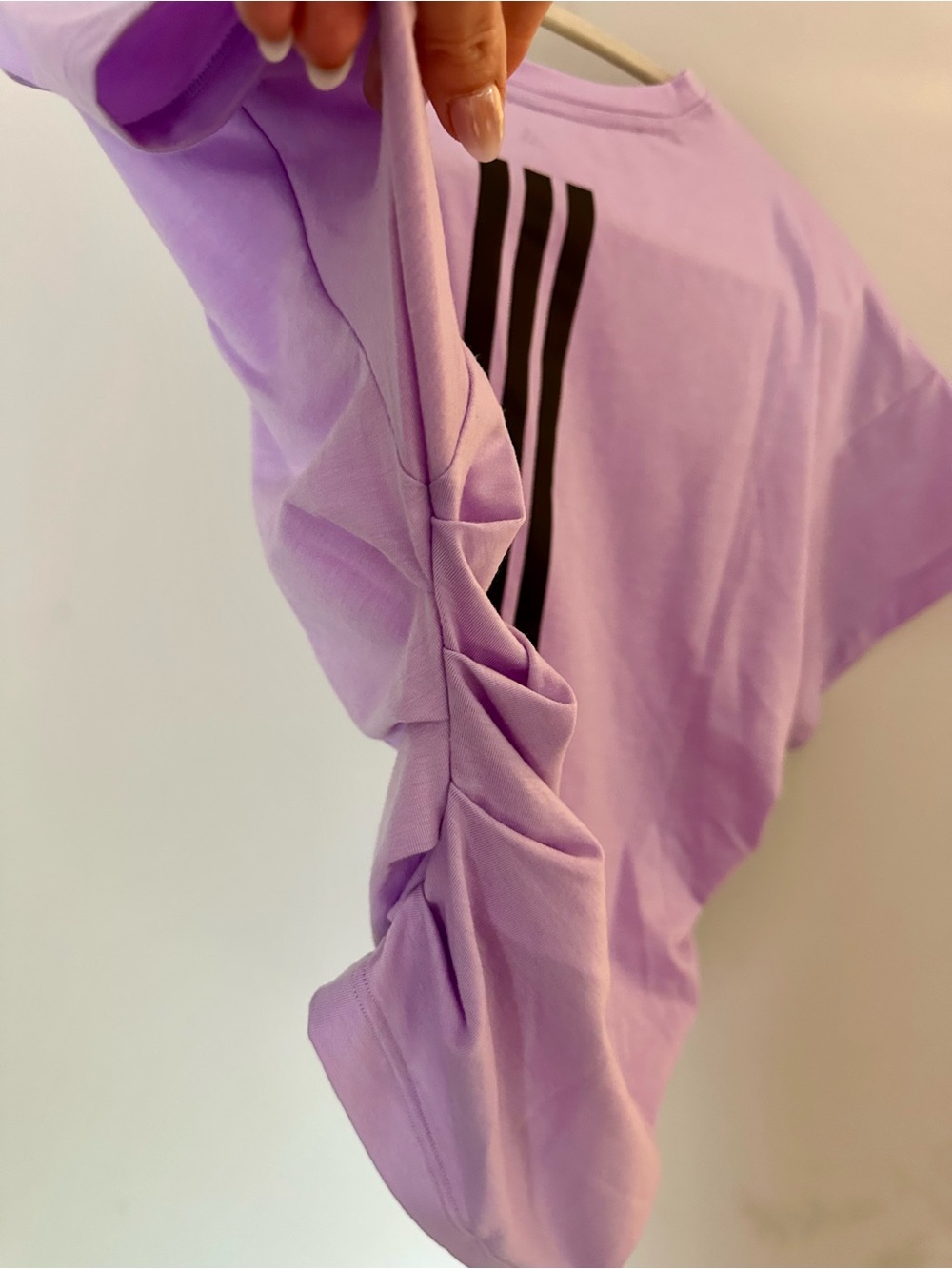 Adidas Women’s Lilac Short-Sleeve Training Top - Picture 4 of 6